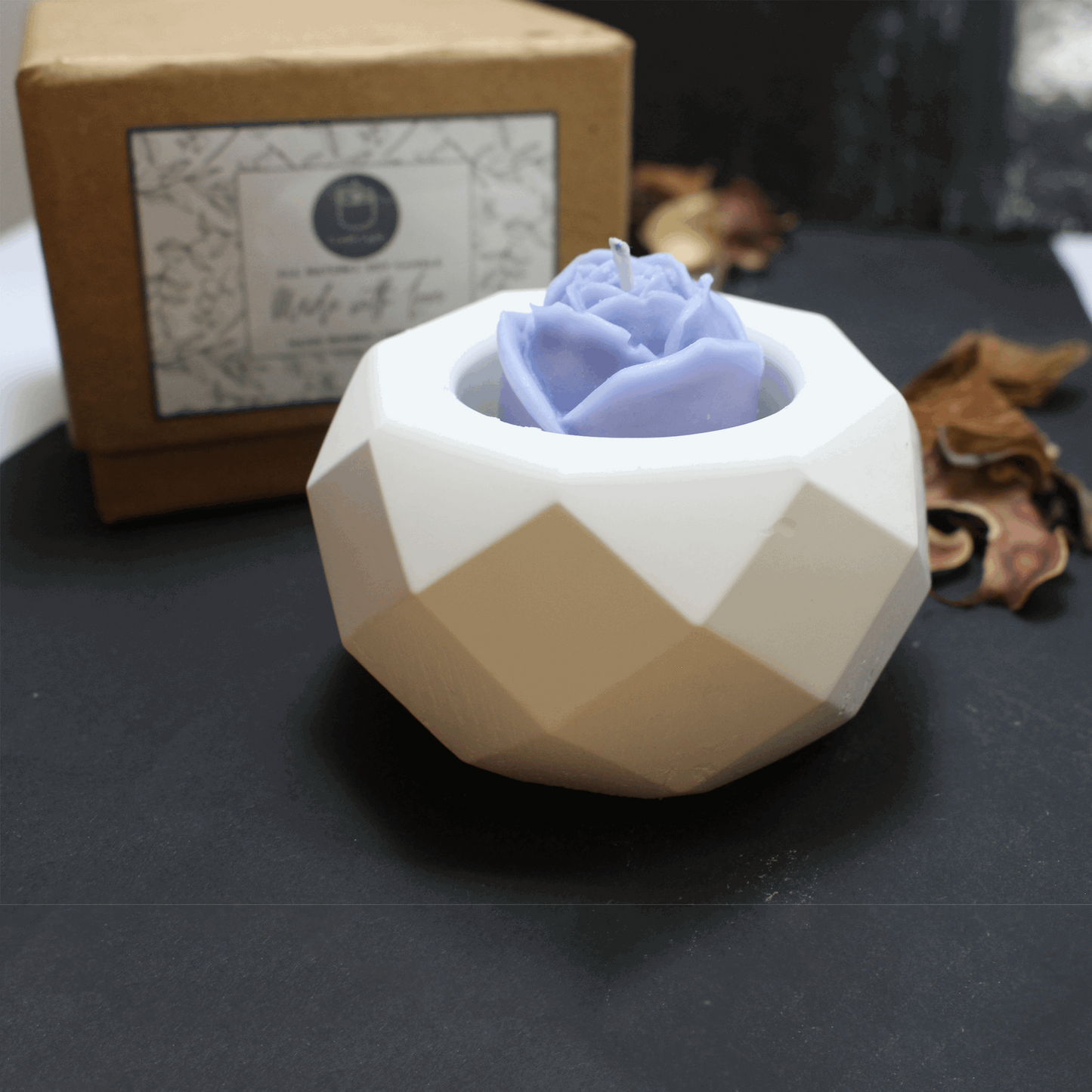 Geometric Rose Soy Wax Candle