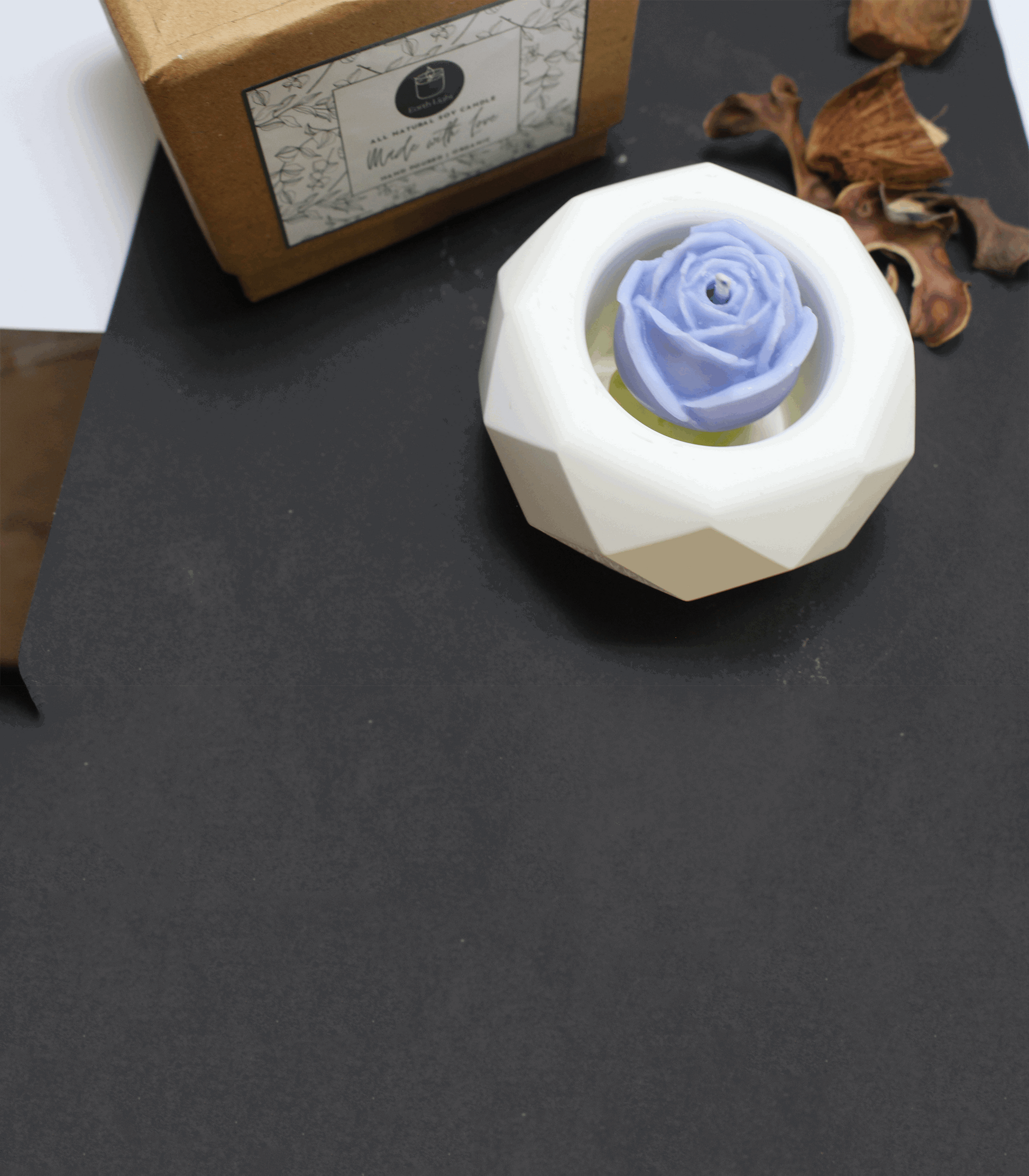 Geometric Rose Soy Wax Candle