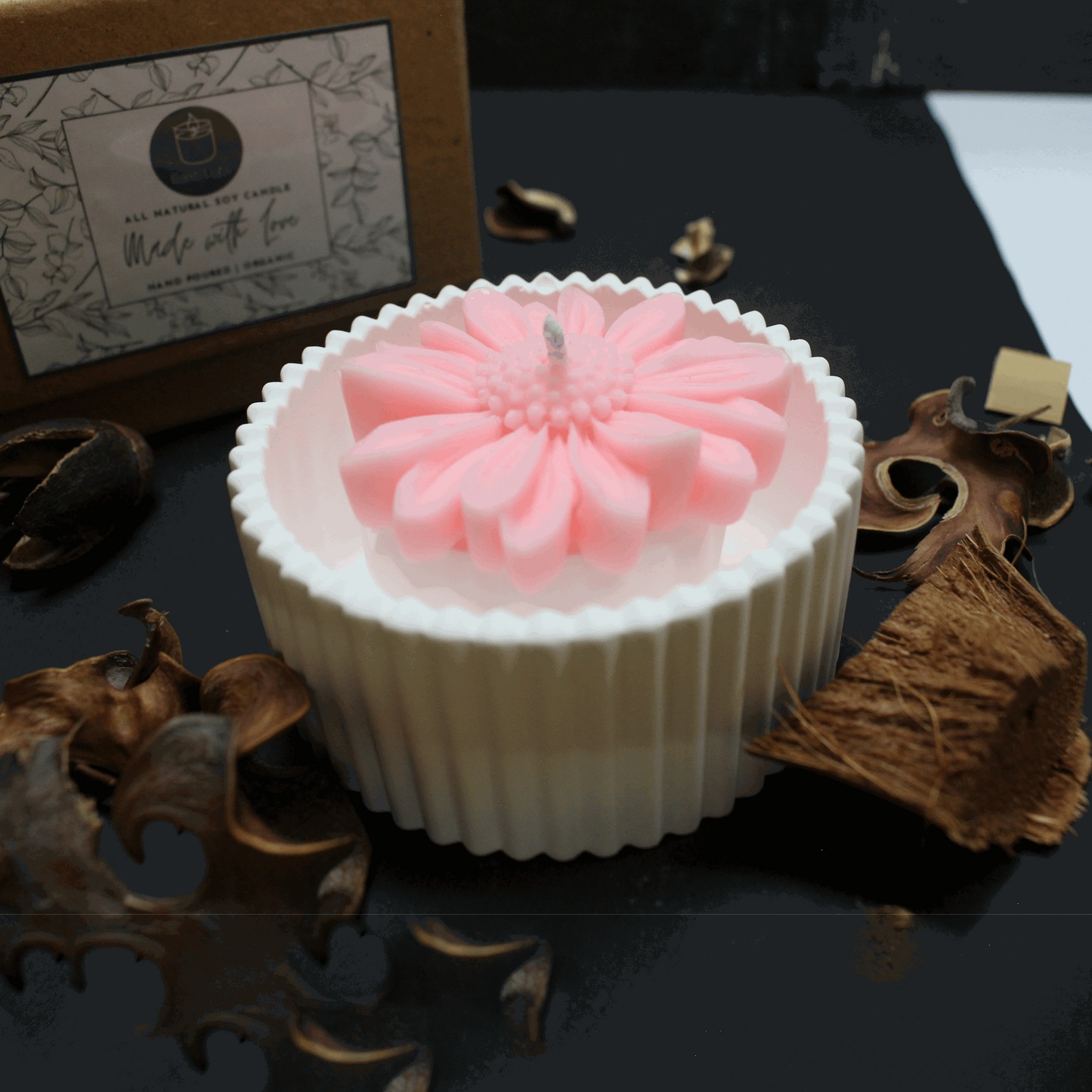 Pink Daisy Soy Wax Candle